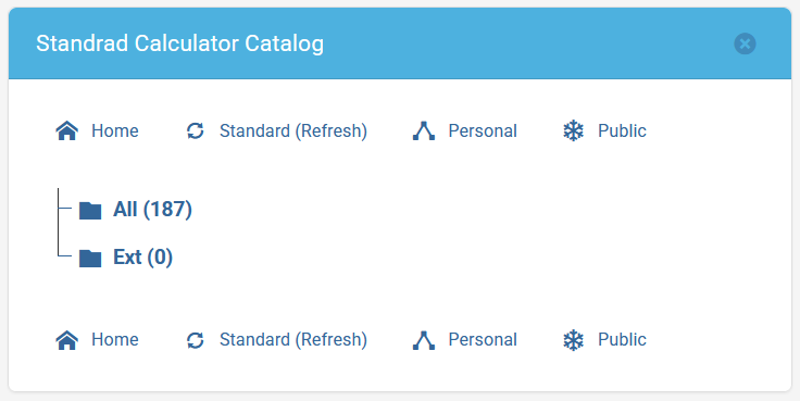 Calculator catalog