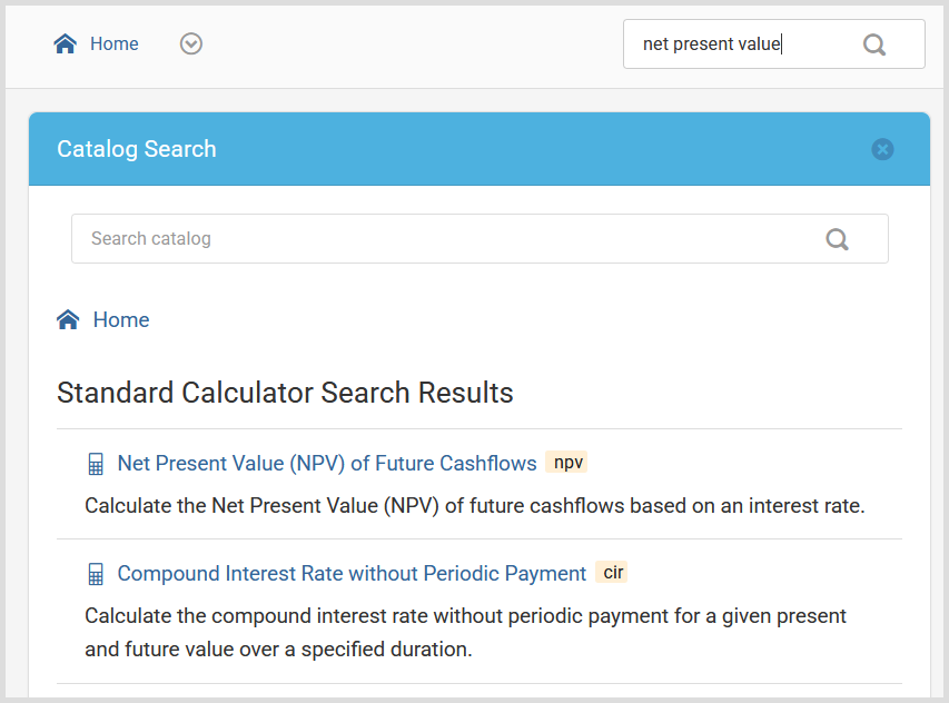 Catalog search result
