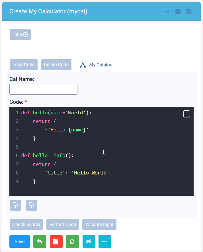 Create calculator